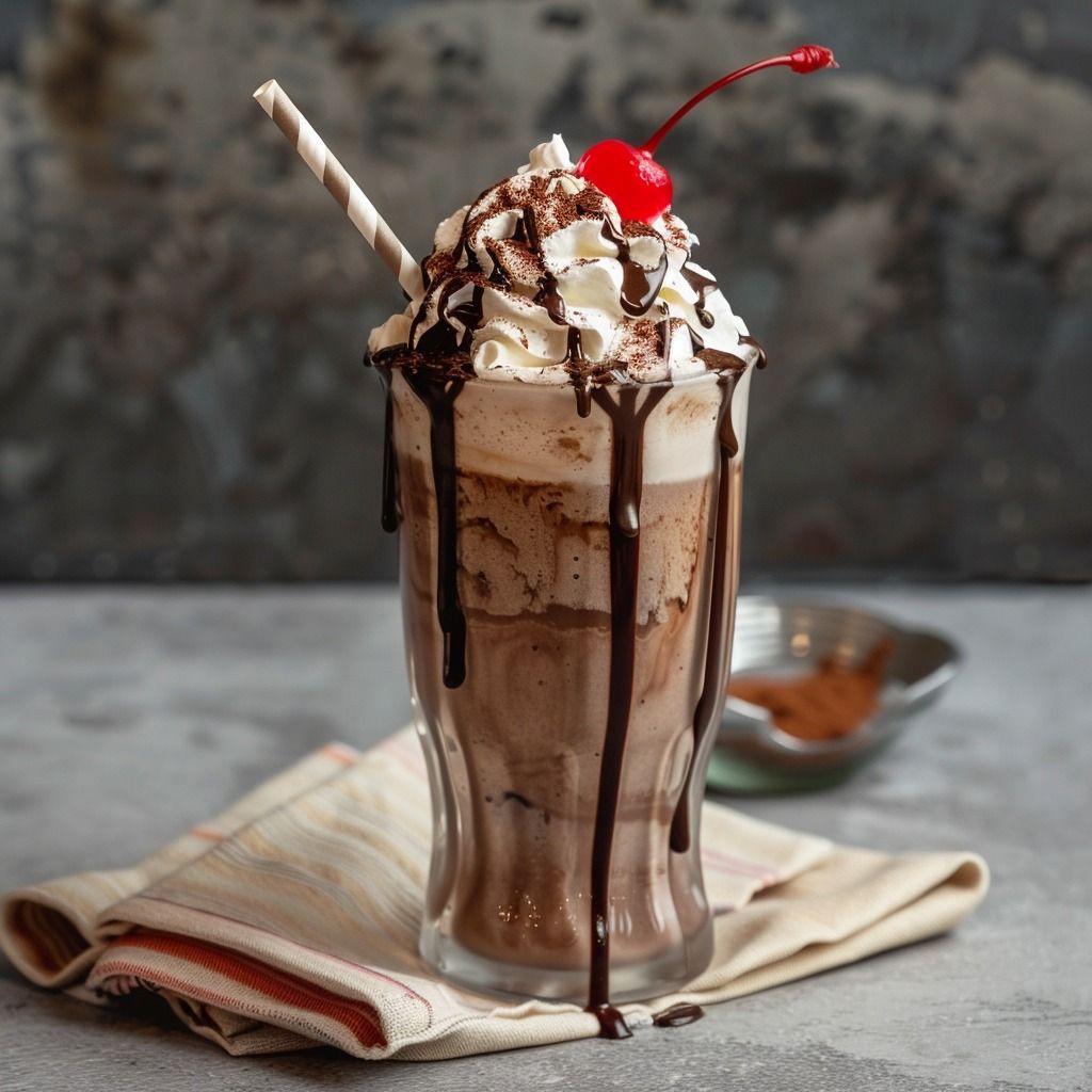 Black Forest Frappe with chocolate, cherry, and whipped cream
